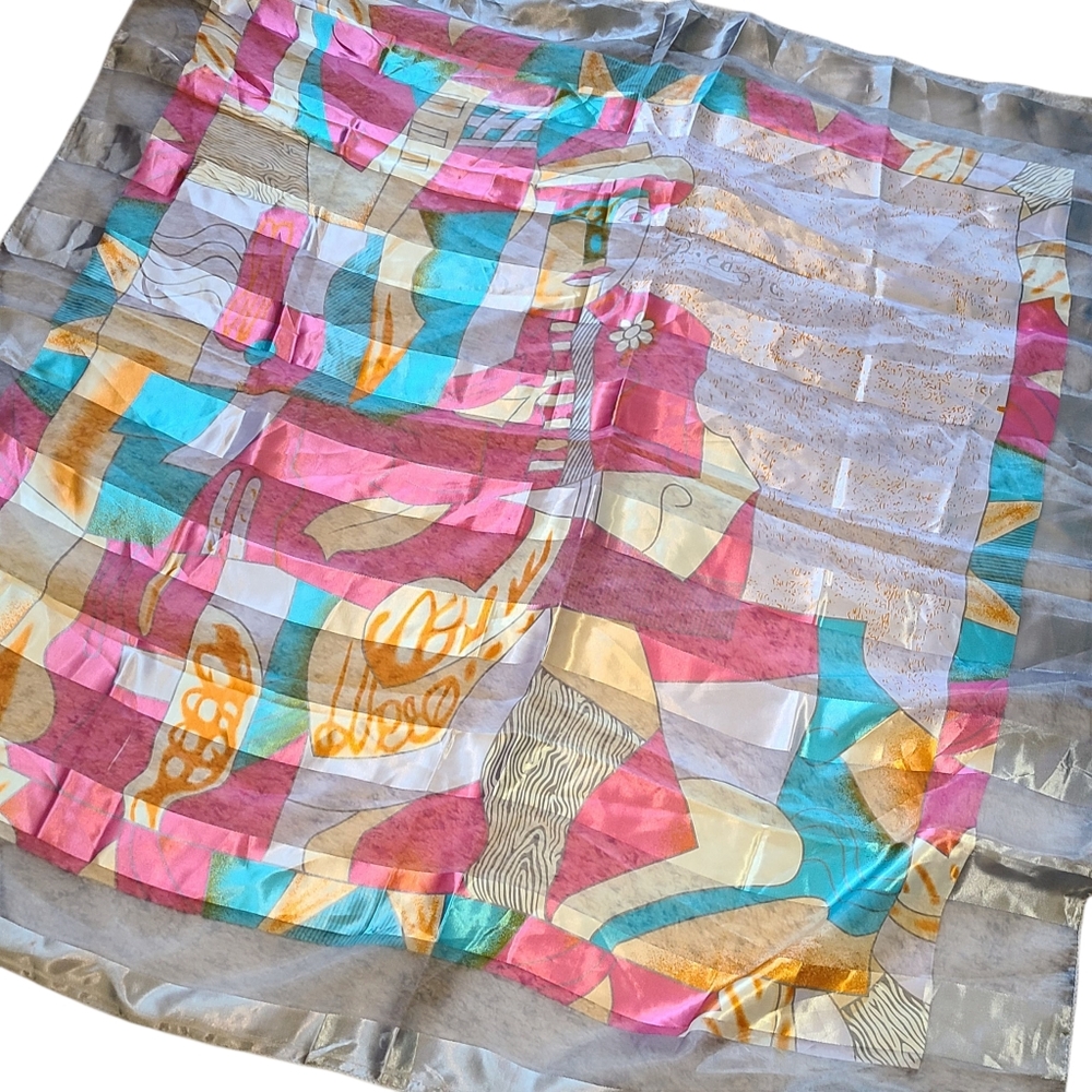 Colorful Picasso Abstract Scarf Wrap Art To Wear Gift Idea Colorful
